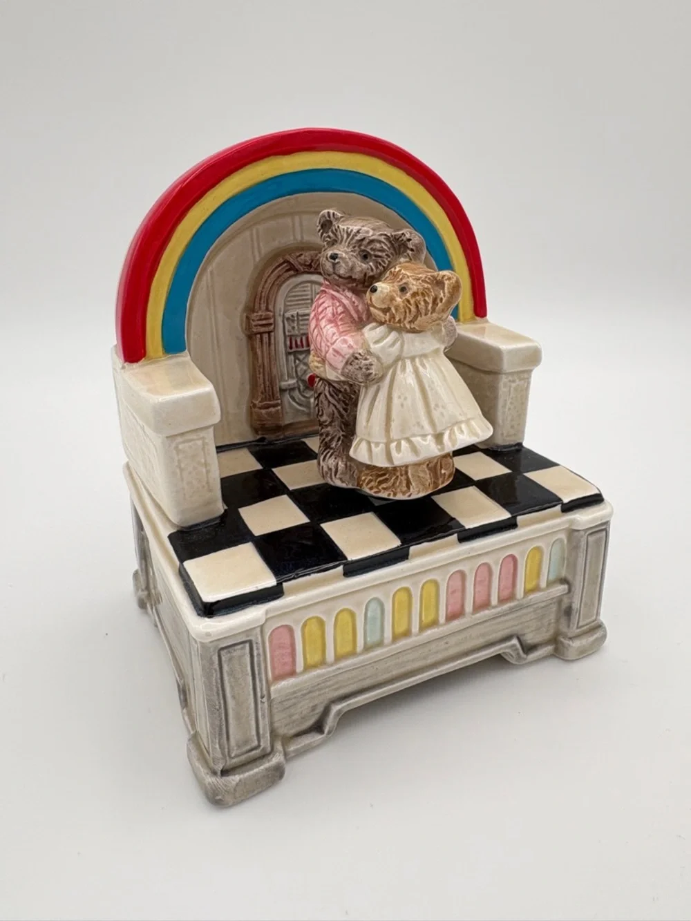 Vintage Otagiri Japan Teddy Bear Music Box Dancing Bears Diner - Picture 3 of 16